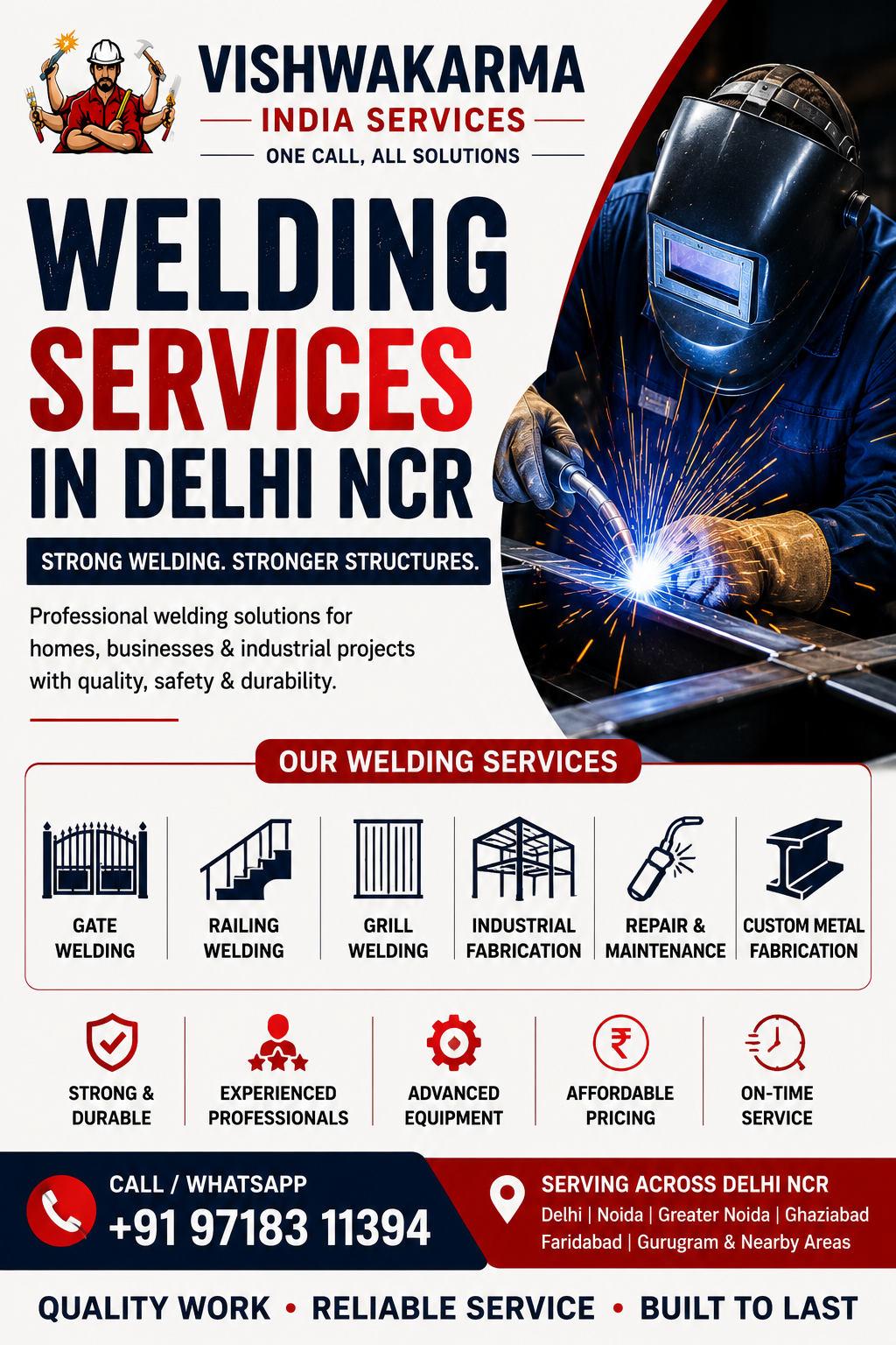 Welding Services in Delhi NCR – Strong, Reliable & Professional Metal Work Solutions